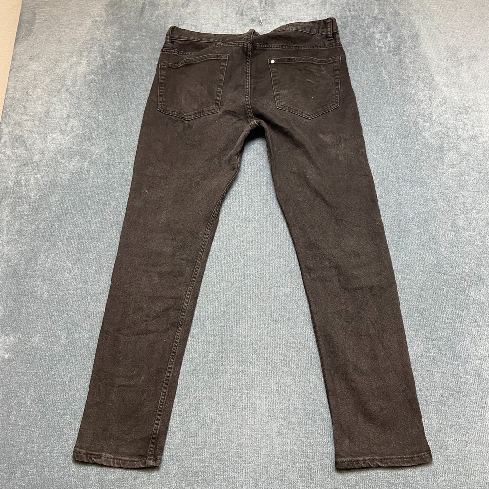H&M &Denim Jeans Mens 33x32 Black Denim 5-Pockets Slim Fit Everyday Wear